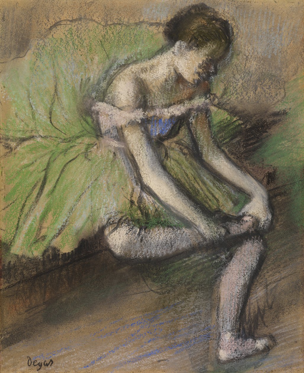 La falda verde, c.1896 (pastel sobre papel) de Edgar Degas
