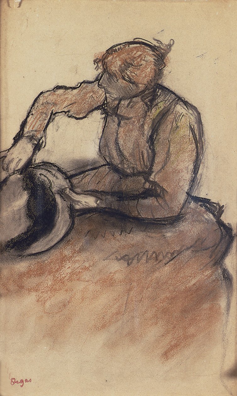 Modista adornando un sombrero, c.1898 de Edgar Degas