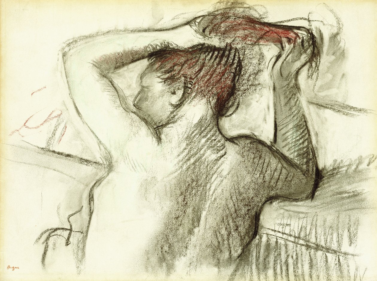 Mujer Desnuda Peinando su Cabello de Edgar Degas