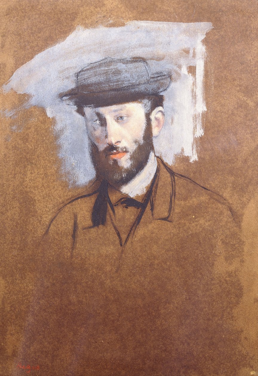 Retrato de Eugène Manet, c.1875 de Edgar Degas