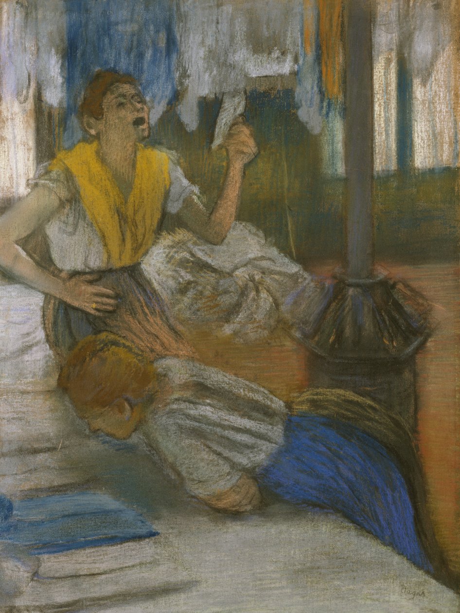 Leer una carta (pastel sobre papel) de Edgar Degas