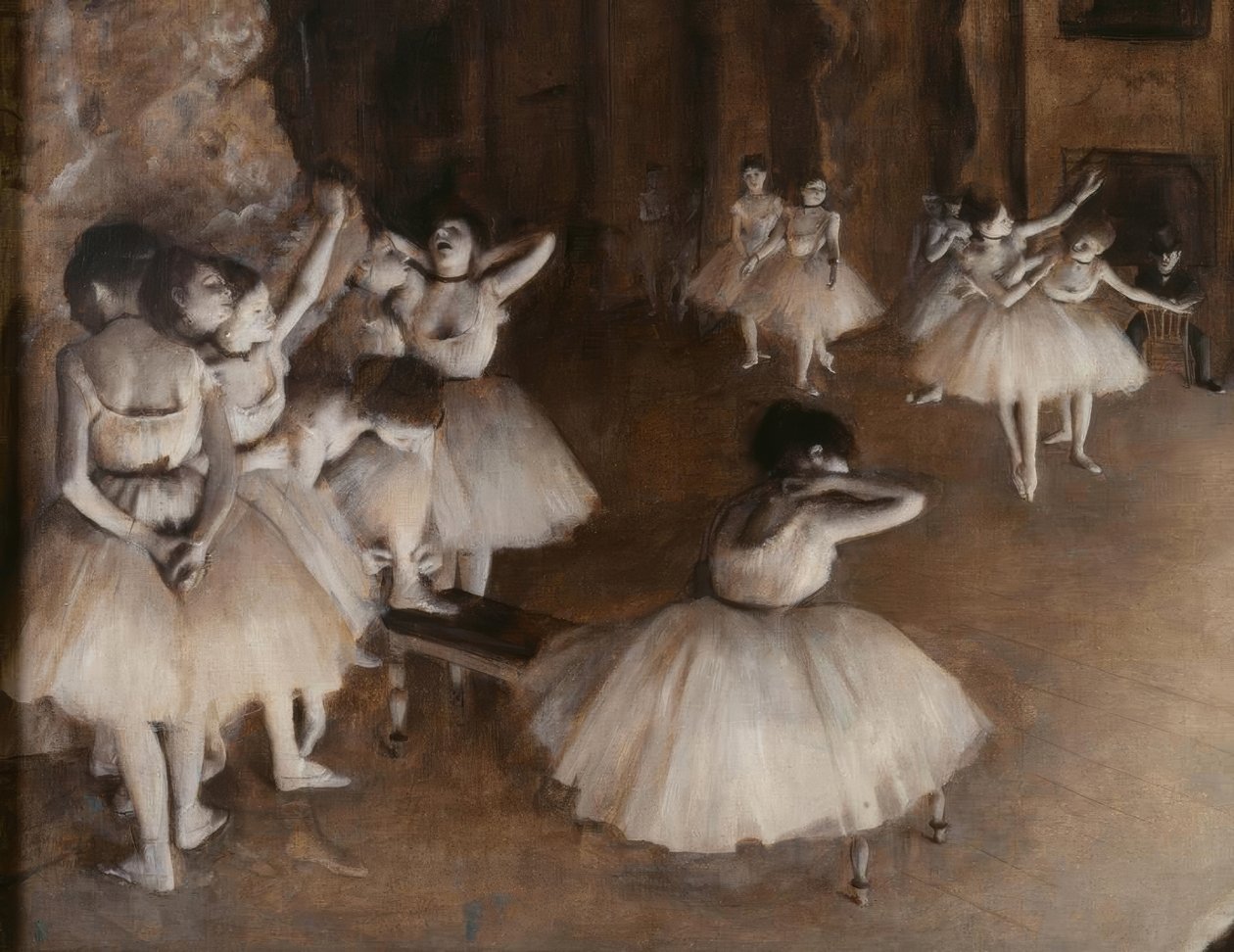 Ensayo de un ballet en el escenario de Edgar Degas
