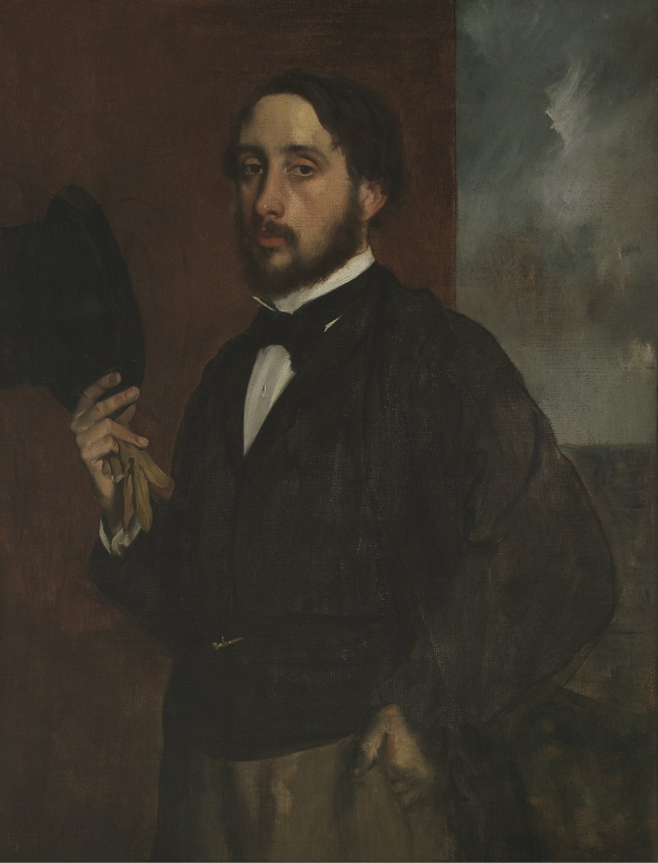 Autorretrato con sombrero levantado, ca 1863 de Edgar Degas