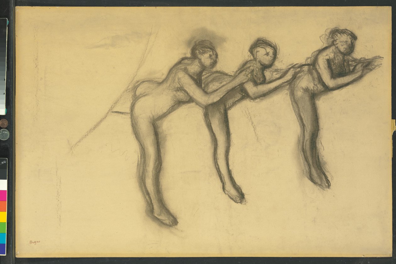 Tres bailarinas en mallas, c.1895-1900 de Edgar Degas