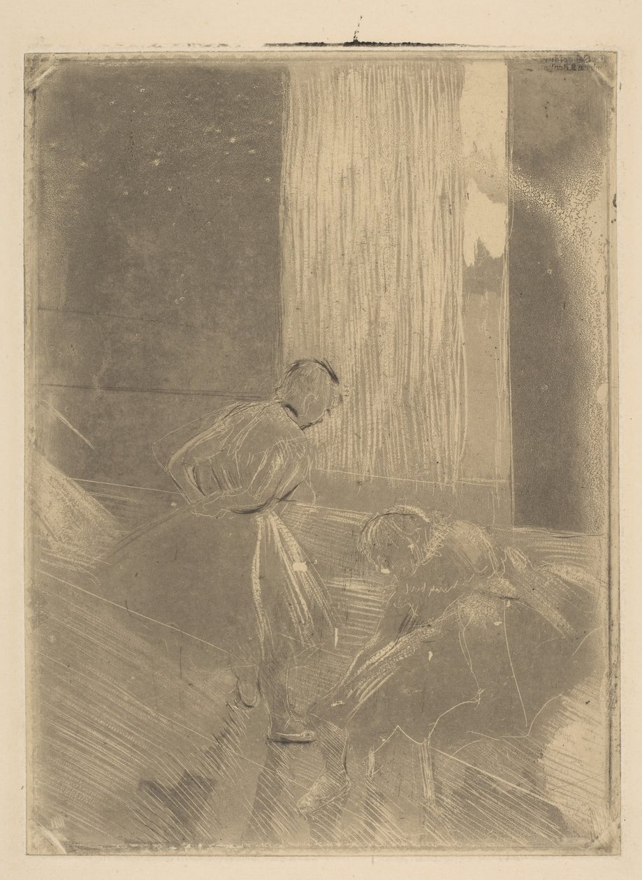 Dos bailarinas en una sala de ensayo, 1877-78 de Edgar Degas