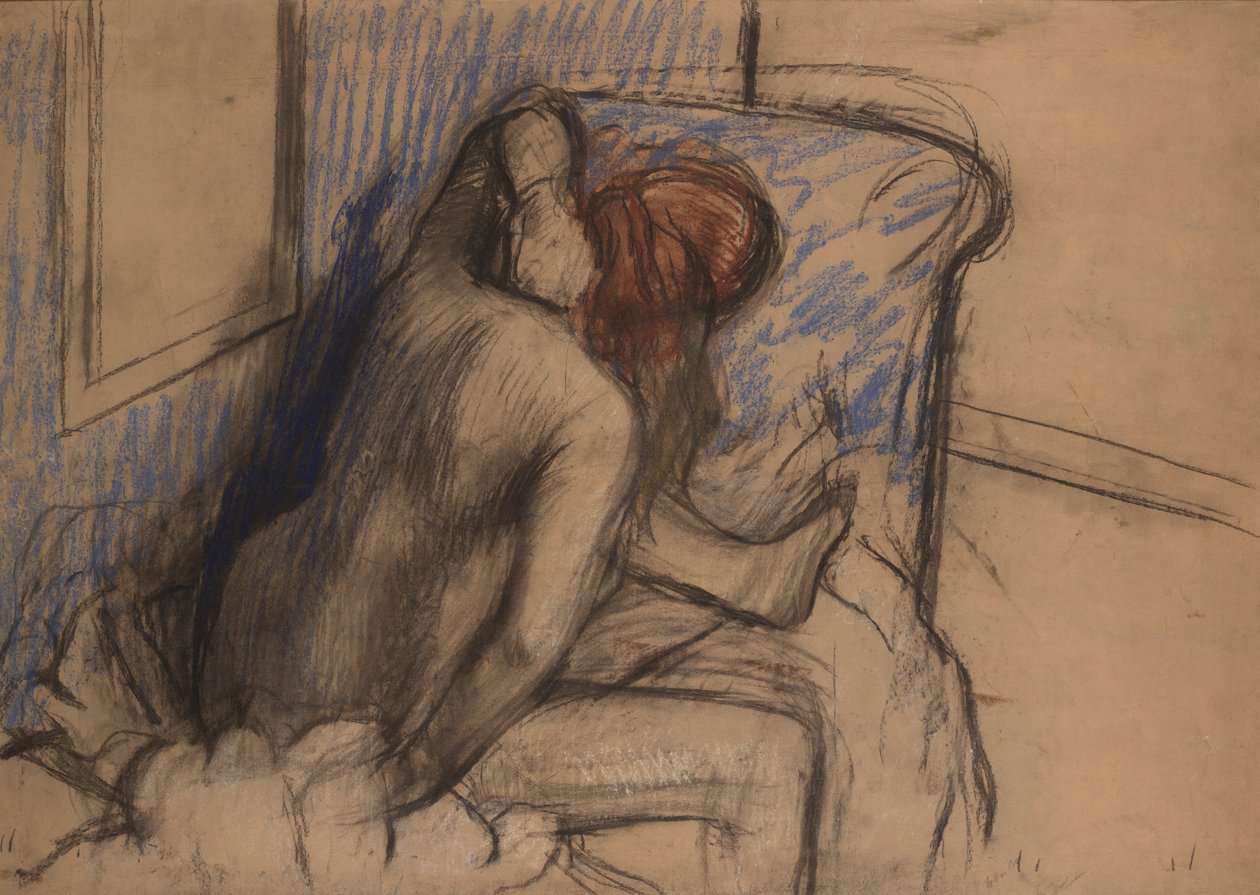 Mujer secándose el pelo de Edgar Degas