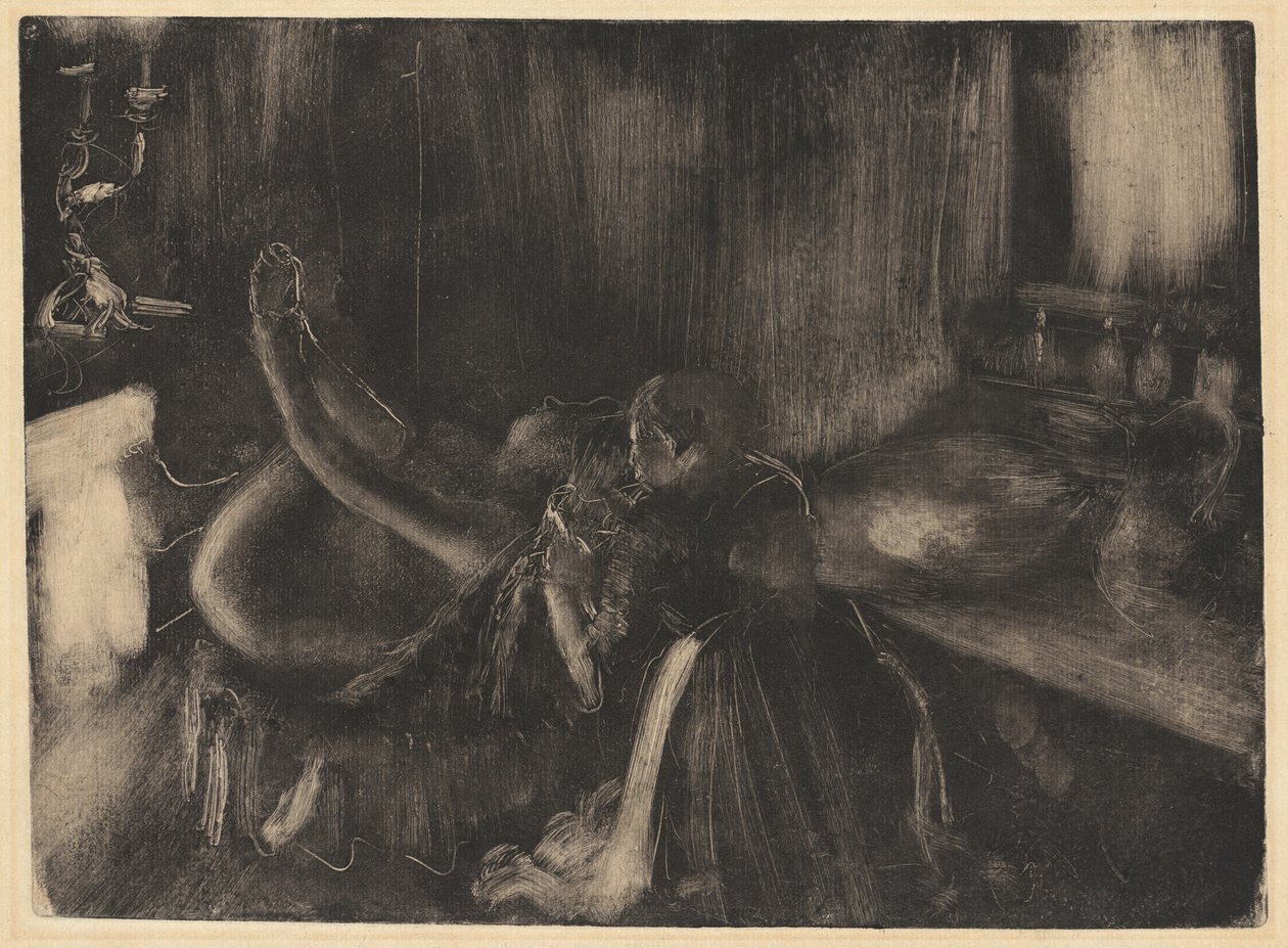 Mujer junto a una chimenea de Edgar Degas