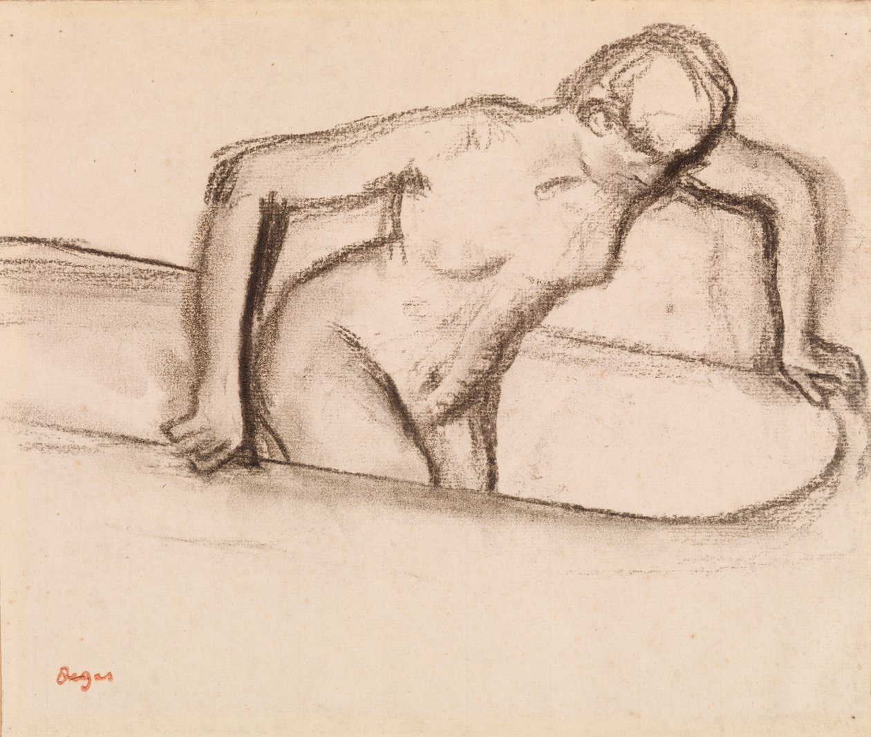 mujer en tina de Edgar Degas