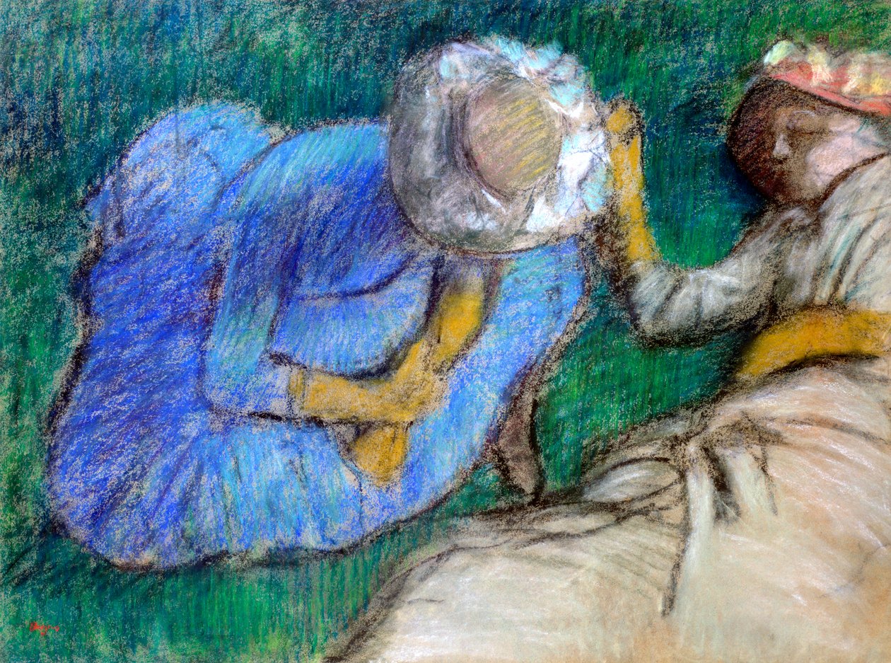 Mujeres jóvenes descansando, finales del siglo XIX-principios del siglo XX de Edgar Degas