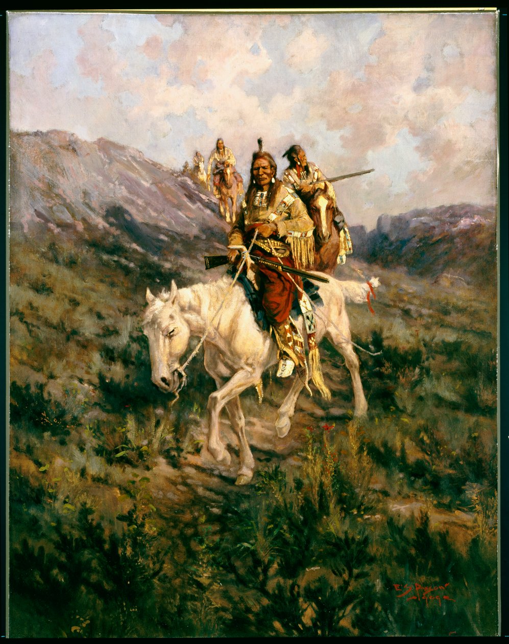 Visita a otra tribu, 1909 de Edgar Samuel Paxson