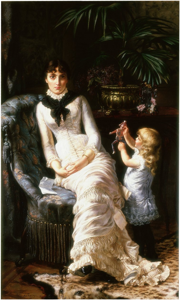 Noticias tristes, c.1880-1883 de Edgard Farasyn