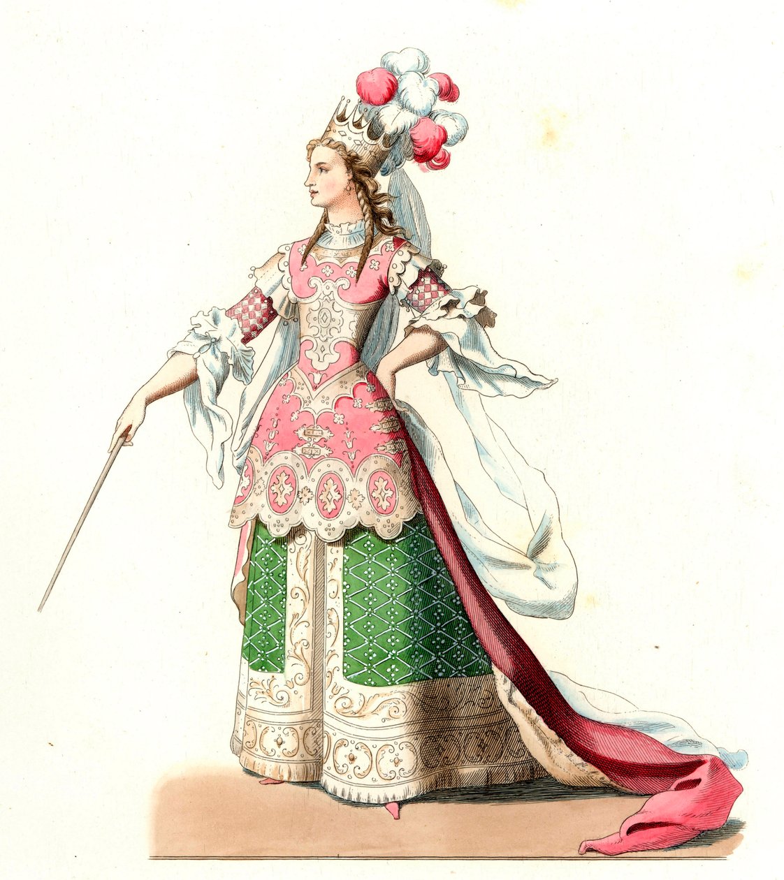 Mujer francesa en traje de baile de ballet de Edmond Lechevallier Chevignard