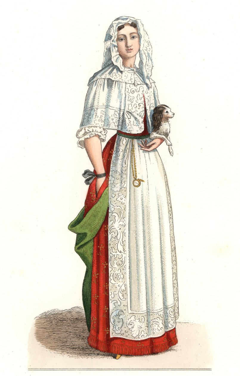 Mujer francesa en vestido de mañana de Edmond Lechevallier Chevignard