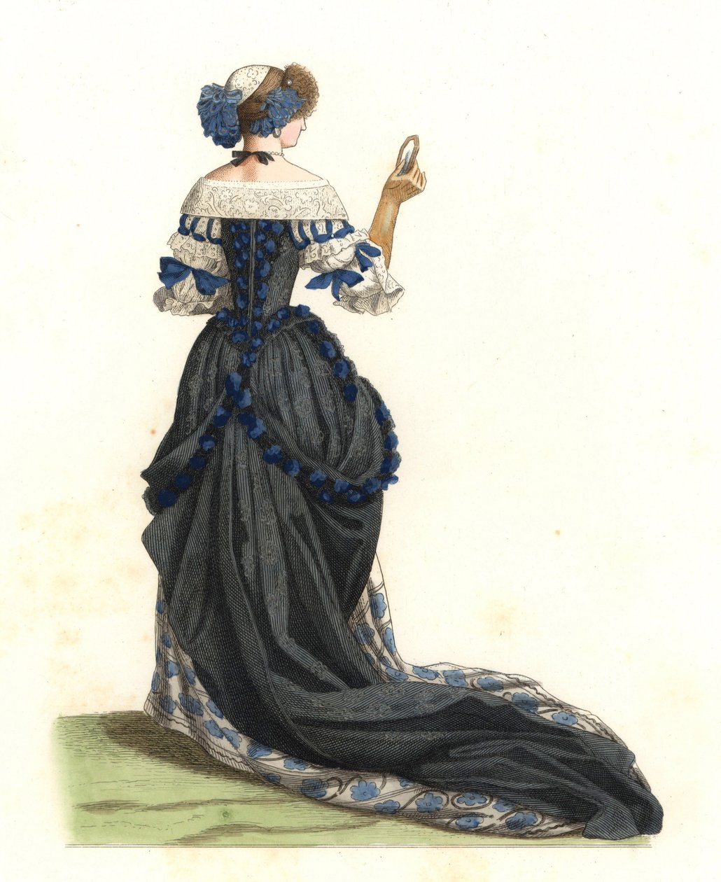 Mujer francesa con vestido de ciudad, nobleza francesa de Edmond Lechevallier Chevignard