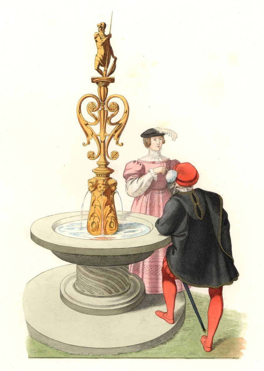 Gentilhombre y dama, nobleza inglesa de Edmond Lechevallier Chevignard