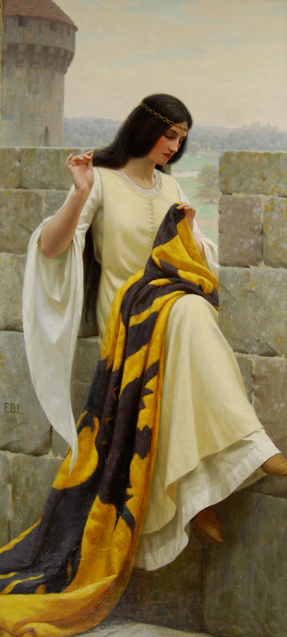 Cosiendo el estandarte, 1911 de Edmund Blair Leighton