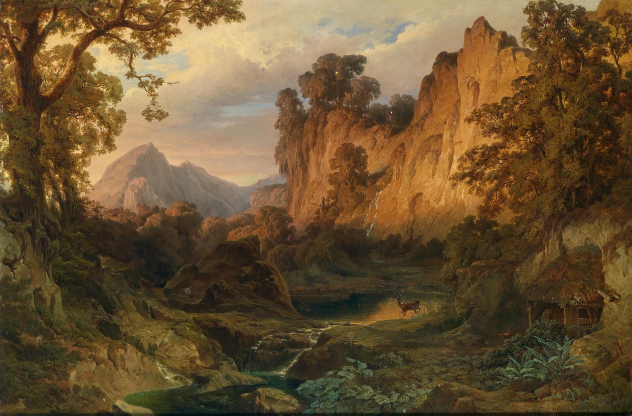 Paisaje romántico al atardecer de Edmund von Wörndle
