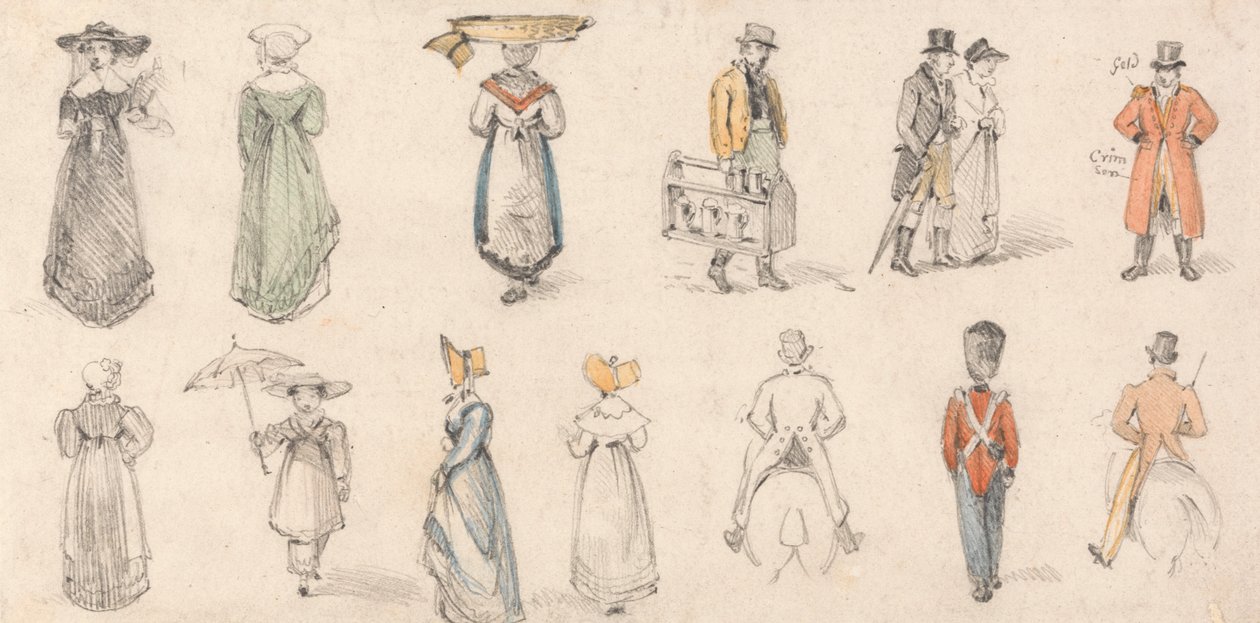 Estudios de Figuras: Mujeres, comerciantes, etc. de Edmund Thomas Parris