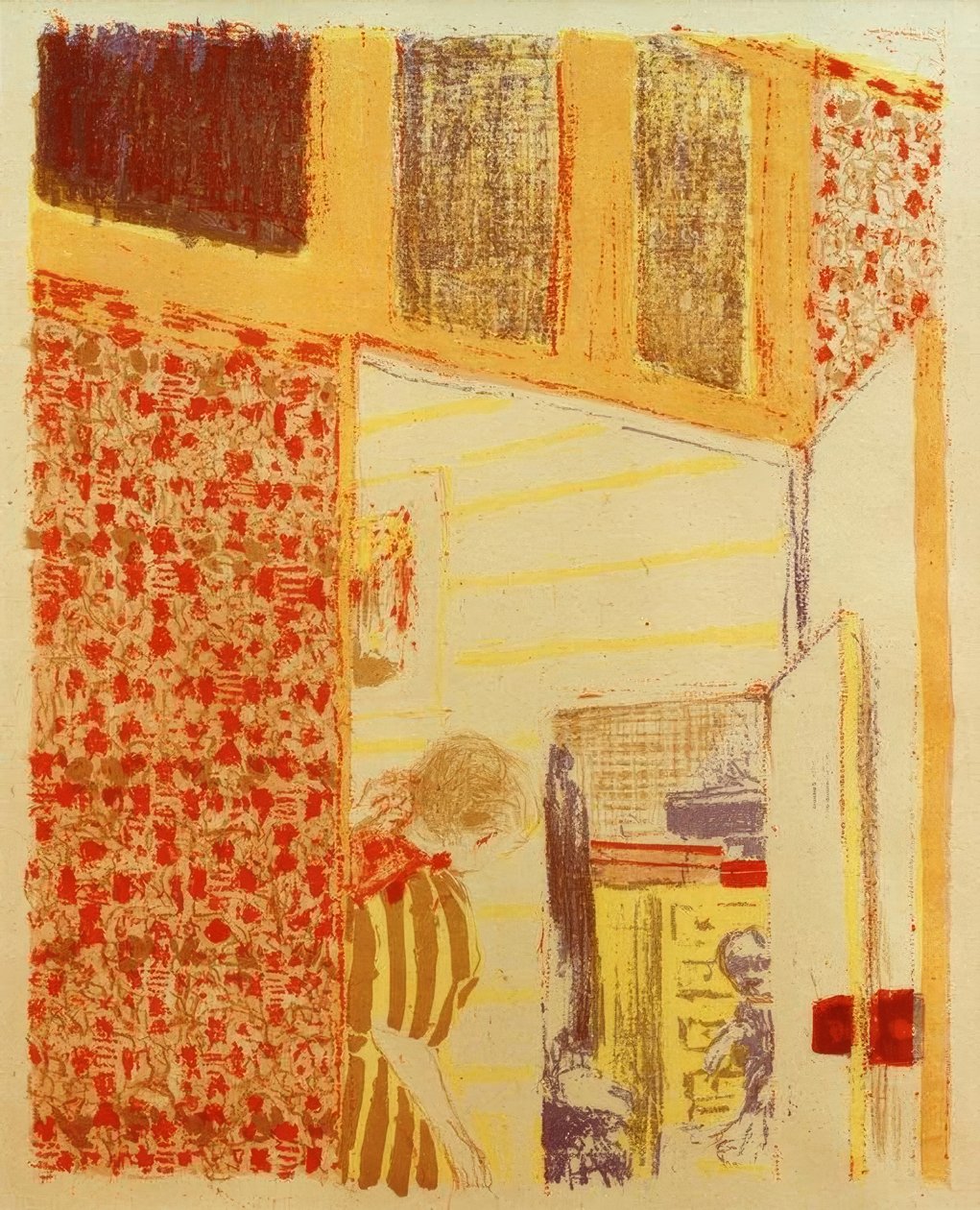 Interior con tapices rosas III de Edouard Vuillard