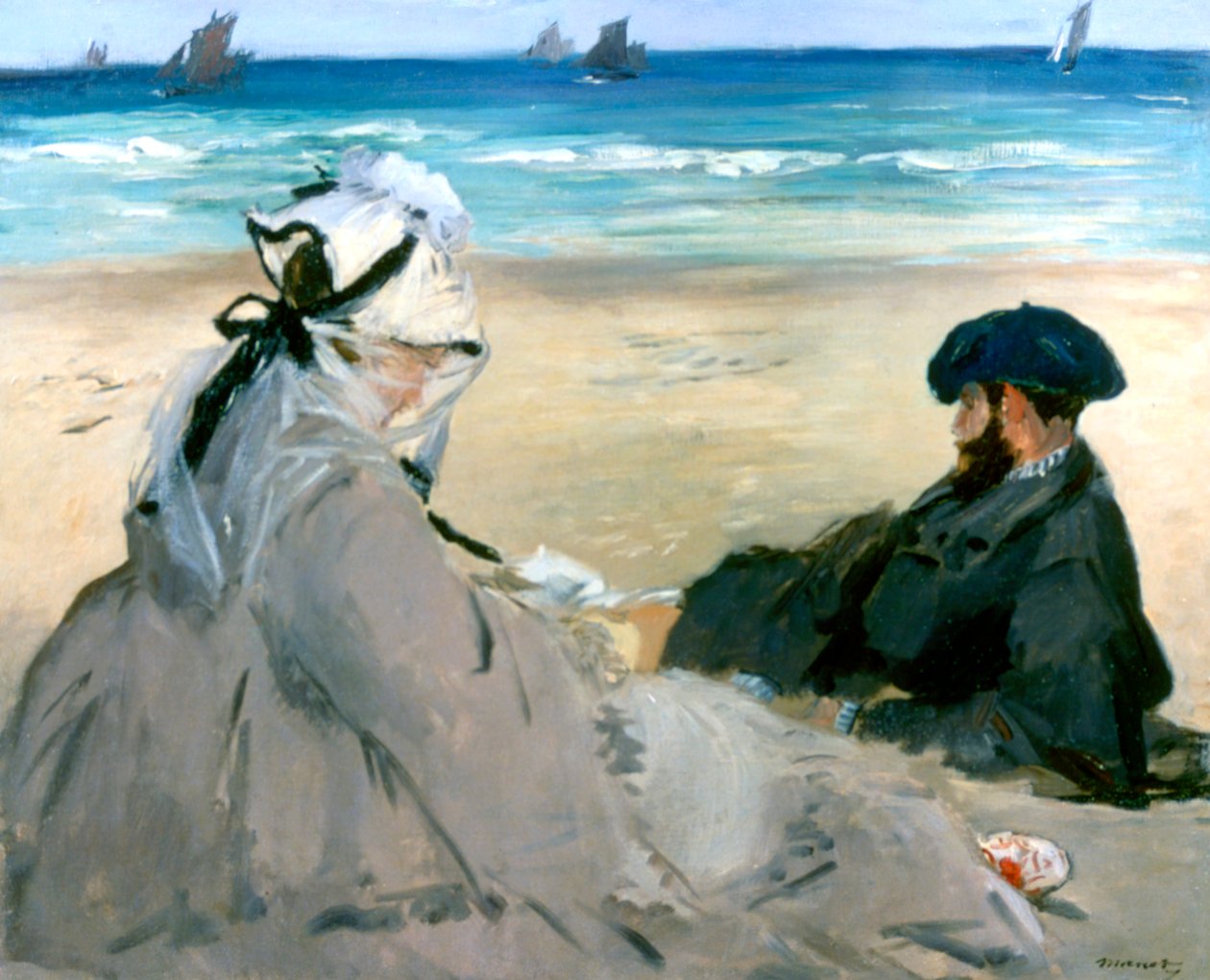 En la playa, 1873 de Édouard Manet