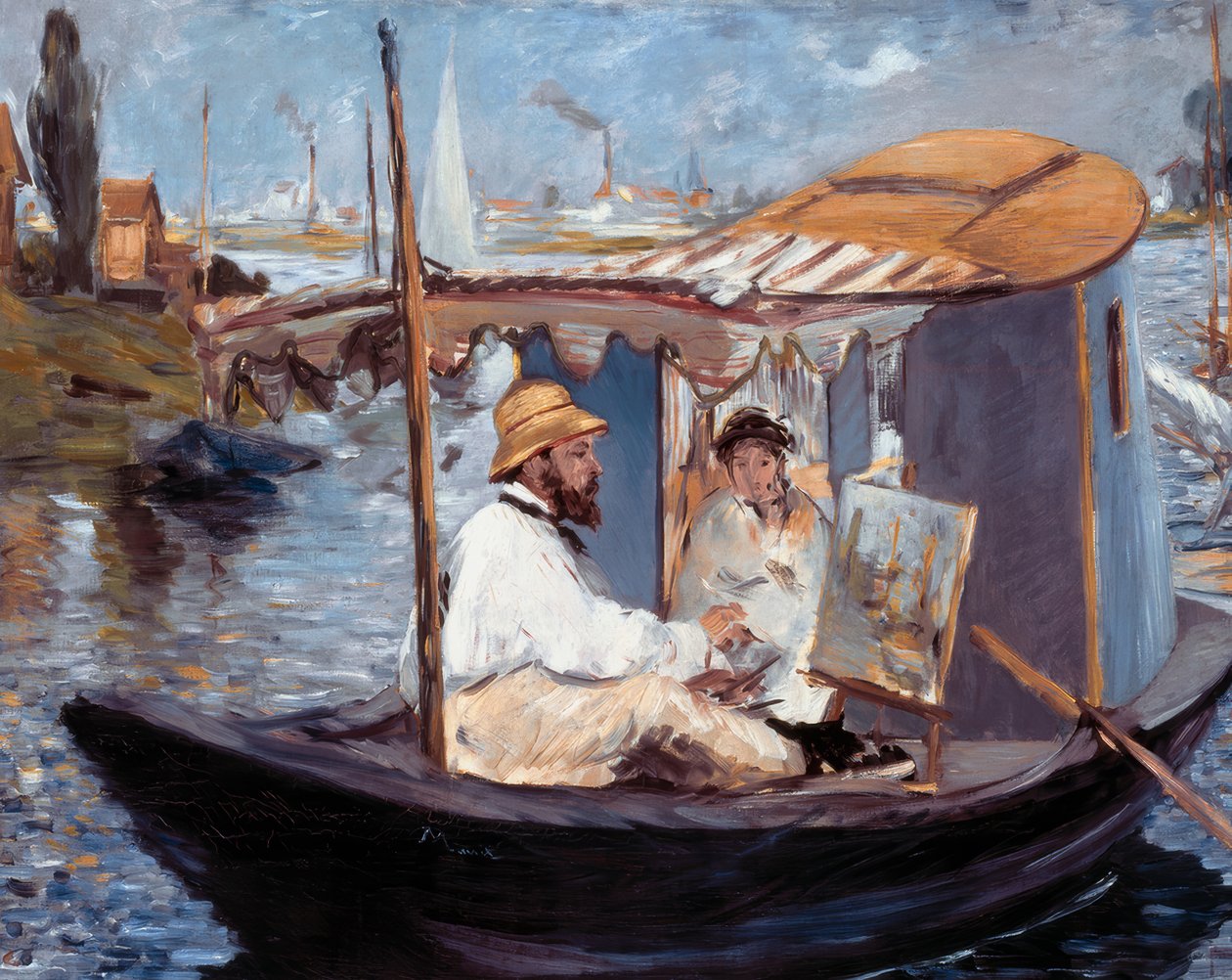 Monet pintando en su taller de Édouard Manet
