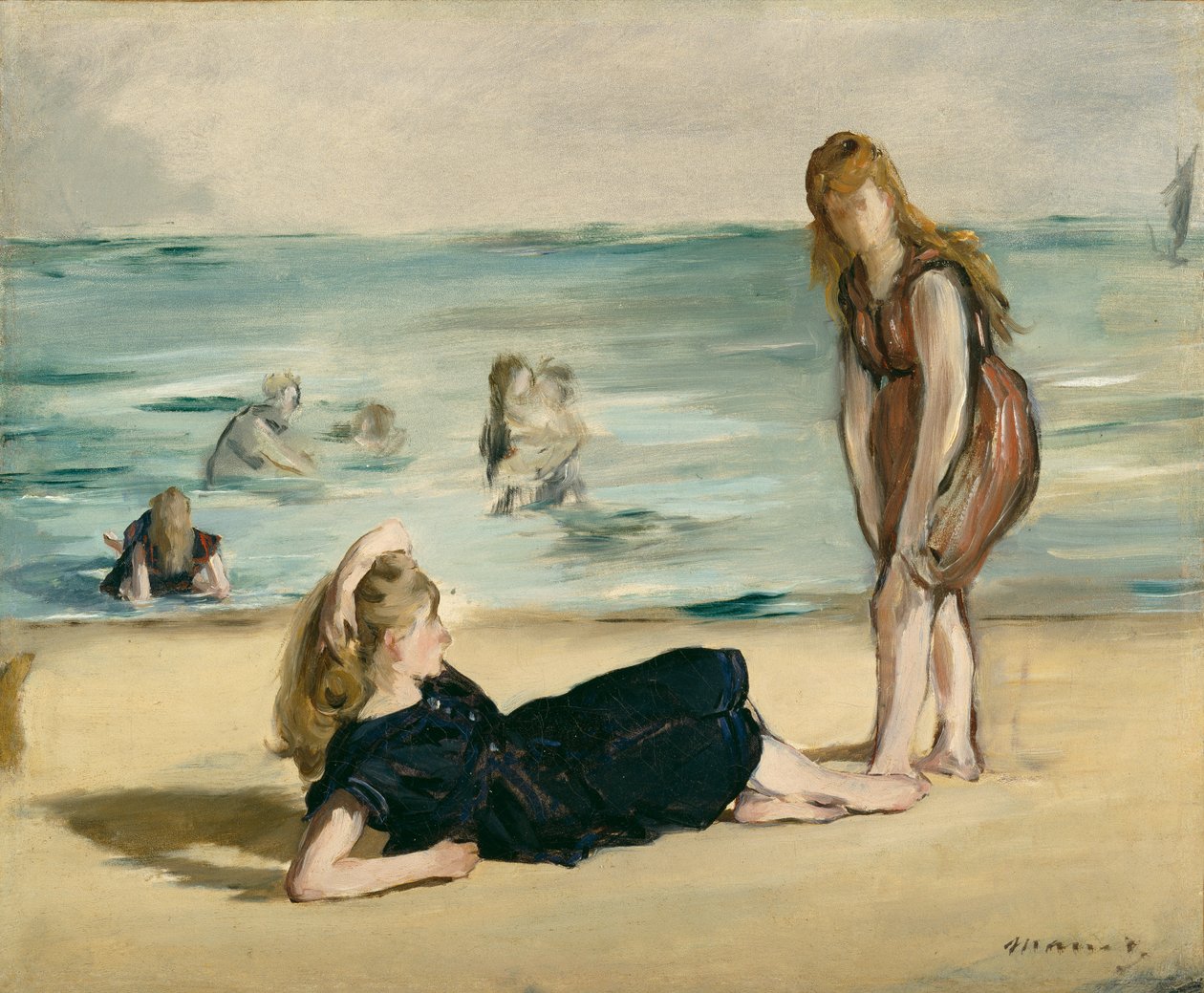 En la playa, c.1868 de Édouard Manet