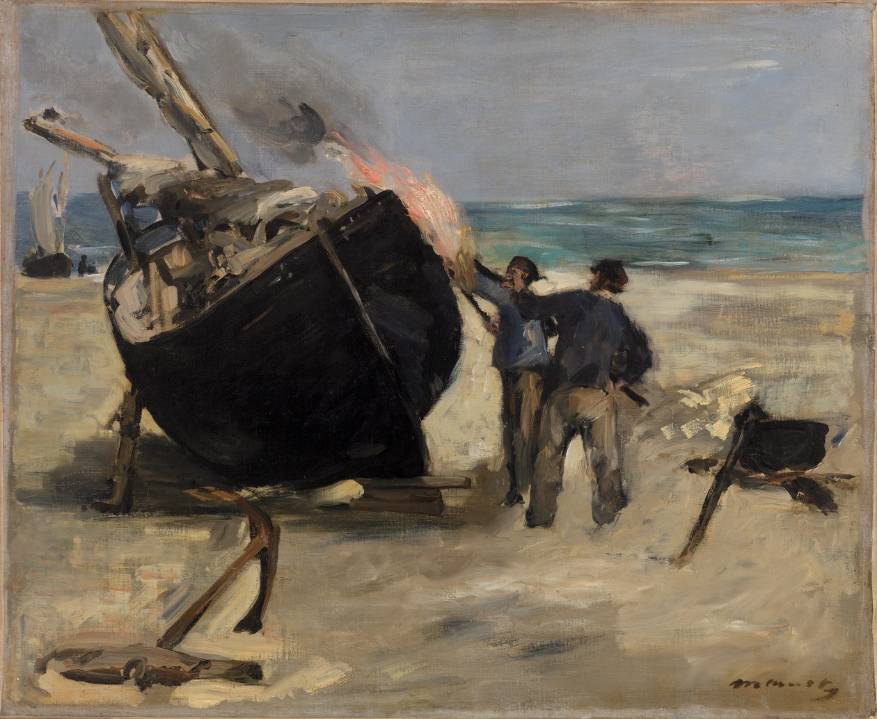 alquitranar el barco de Édouard Manet