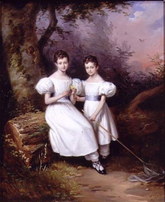 Retrato de dos niños de Edouard Pingret