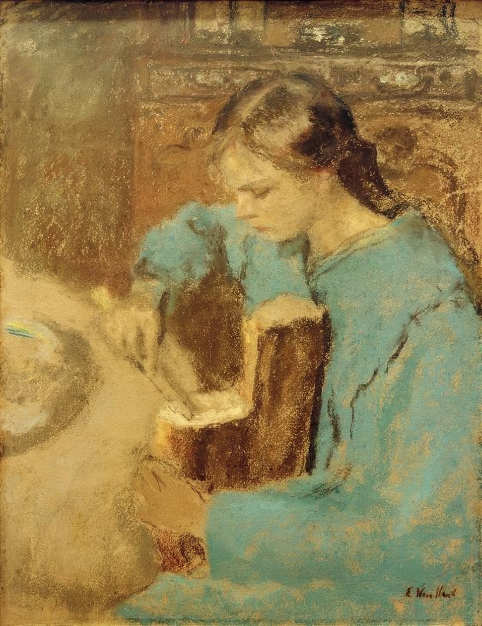 Annette con el pan de Edouard Vuillard