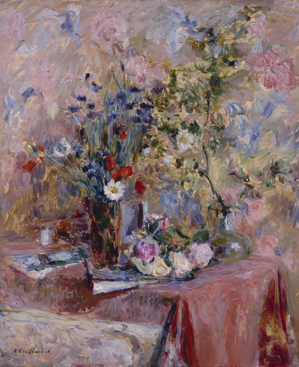 Flores (óleo sobre lienzo) de Edouard Vuillard