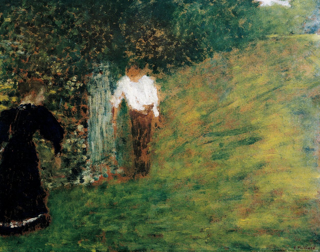Hombre y mujer cerca de un árbol de Edouard Vuillard