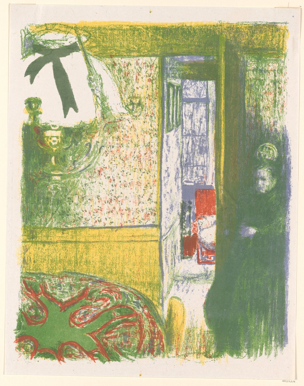 Interior con lámpara colgante de Edouard Vuillard