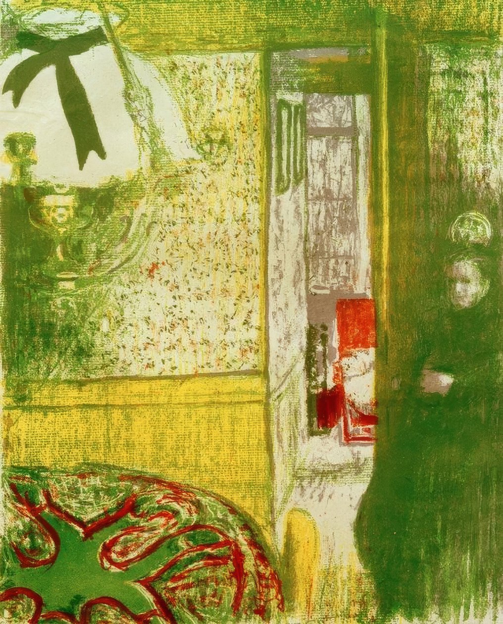 Interior con lámpara colgante de Edouard Vuillard