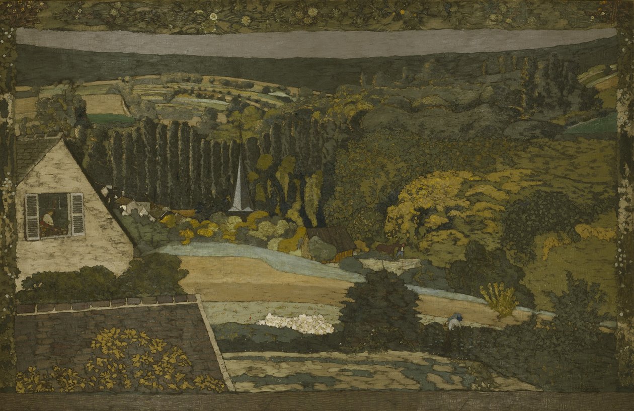 Paisaje: Ventana con vista al bosque de Edouard Vuillard