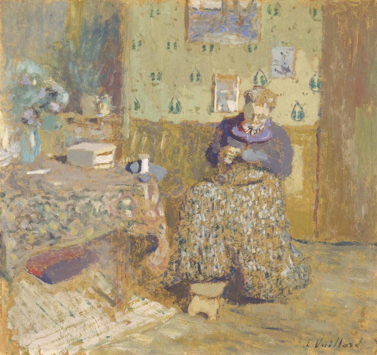 Madame Vuillard cosiendo, 1920 de Edouard Vuillard