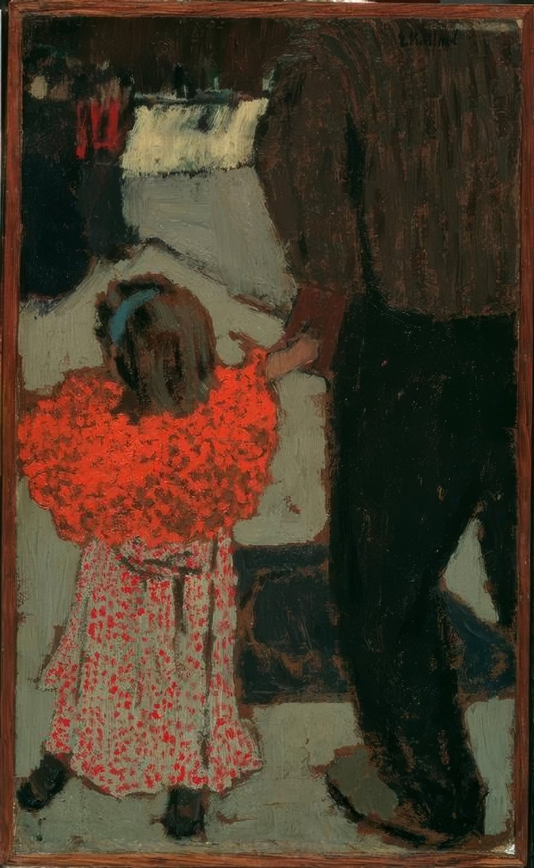 Niña con bufanda roja de Edouard Vuillard