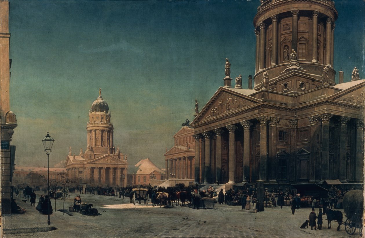 Gendarmenmarkt en invierno, 1857 de Johann Philipp Eduard Gartner