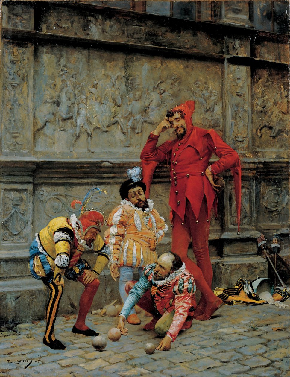 Bufones jugando Cochonnet, 1868 de Eduardo Zamacois y Zabala