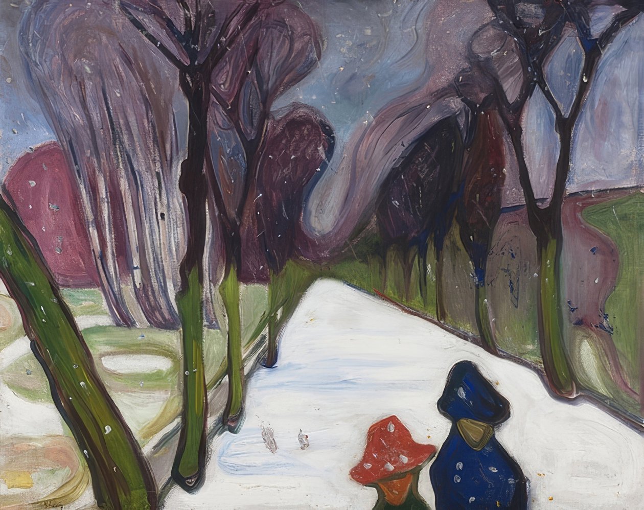 Avenida en la tormenta de nieve. 1906 de Edvard Munch