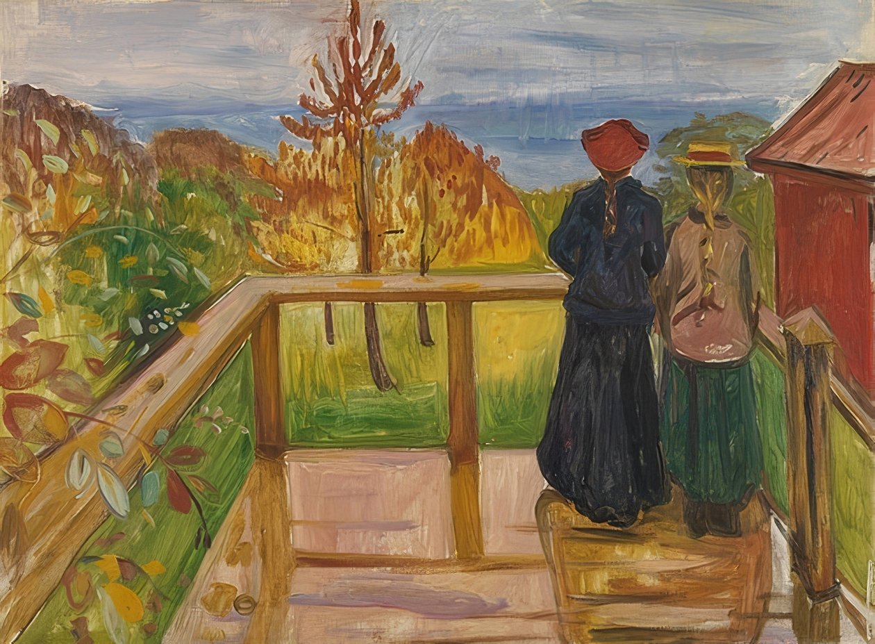 En la veranda. 1902 de Edvard Munch