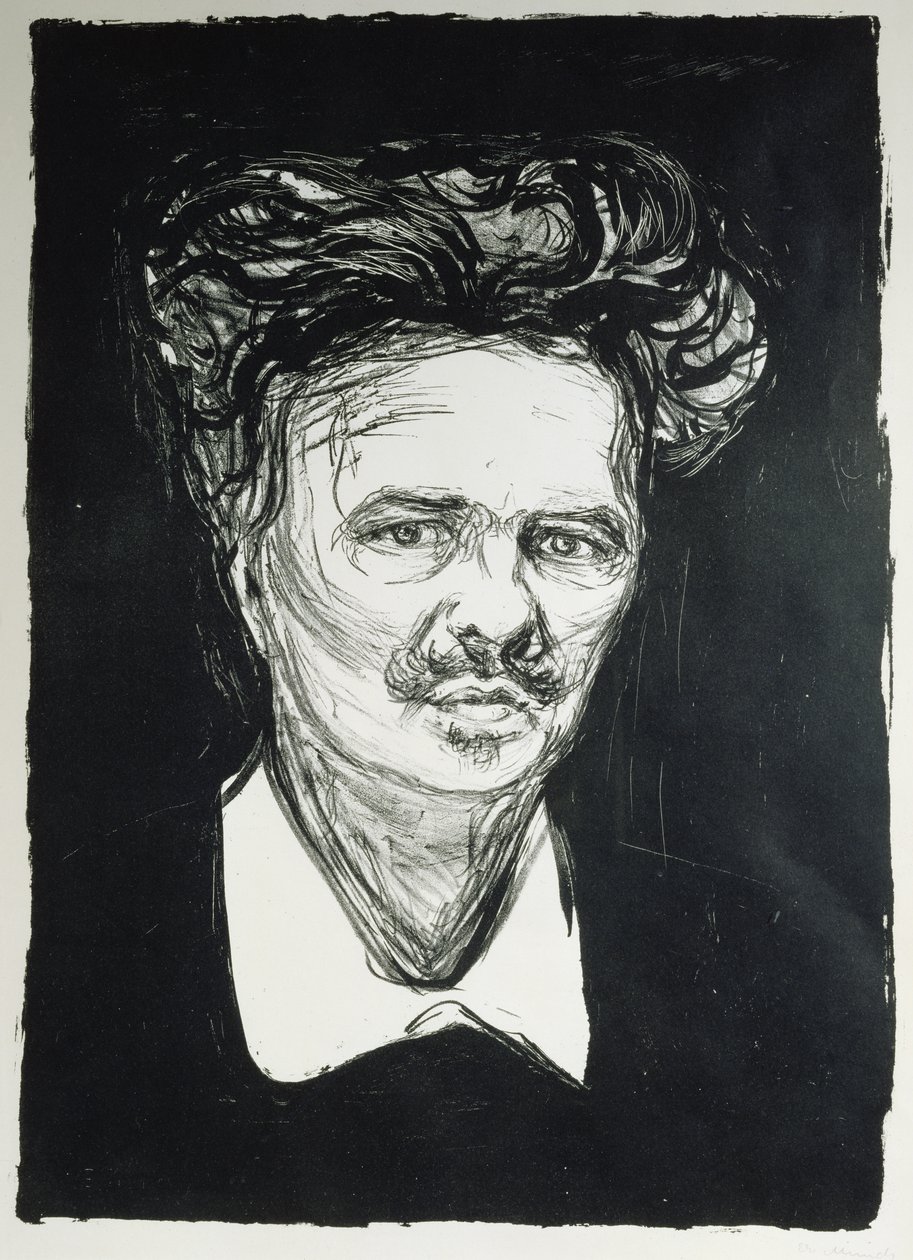 August Strindberg (lito) de Edvard Munch
