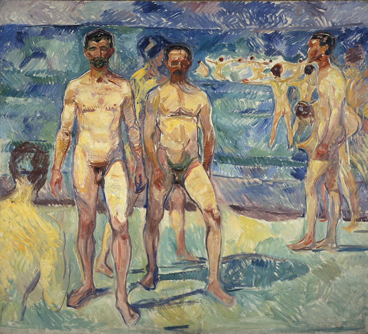 Hombres bañándose de Edvard Munch