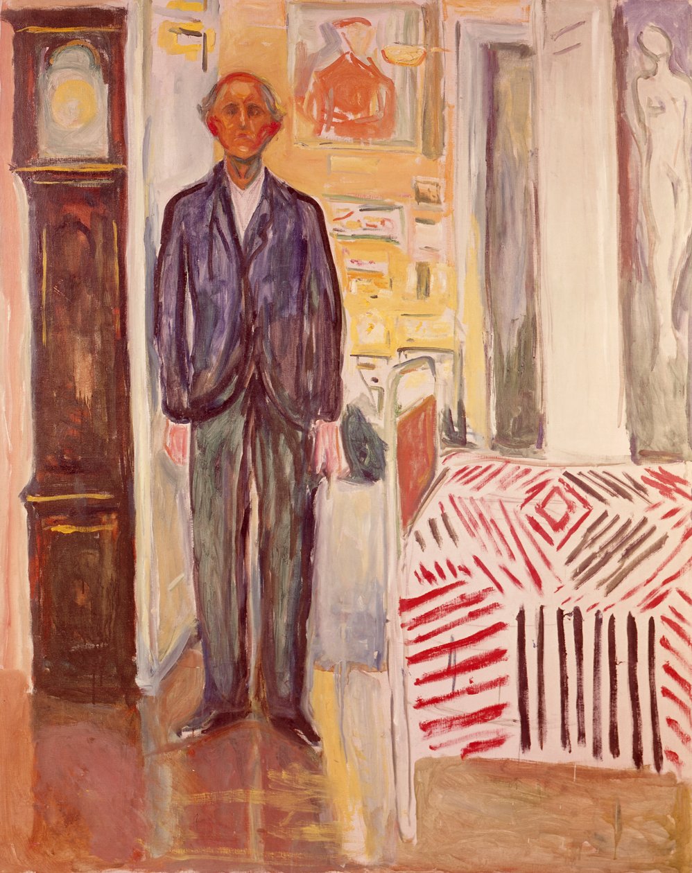 Entre el reloj y la cama de Edvard Munch