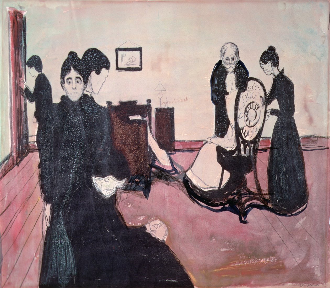 Muerte en la habitación del enfermo de Edvard Munch