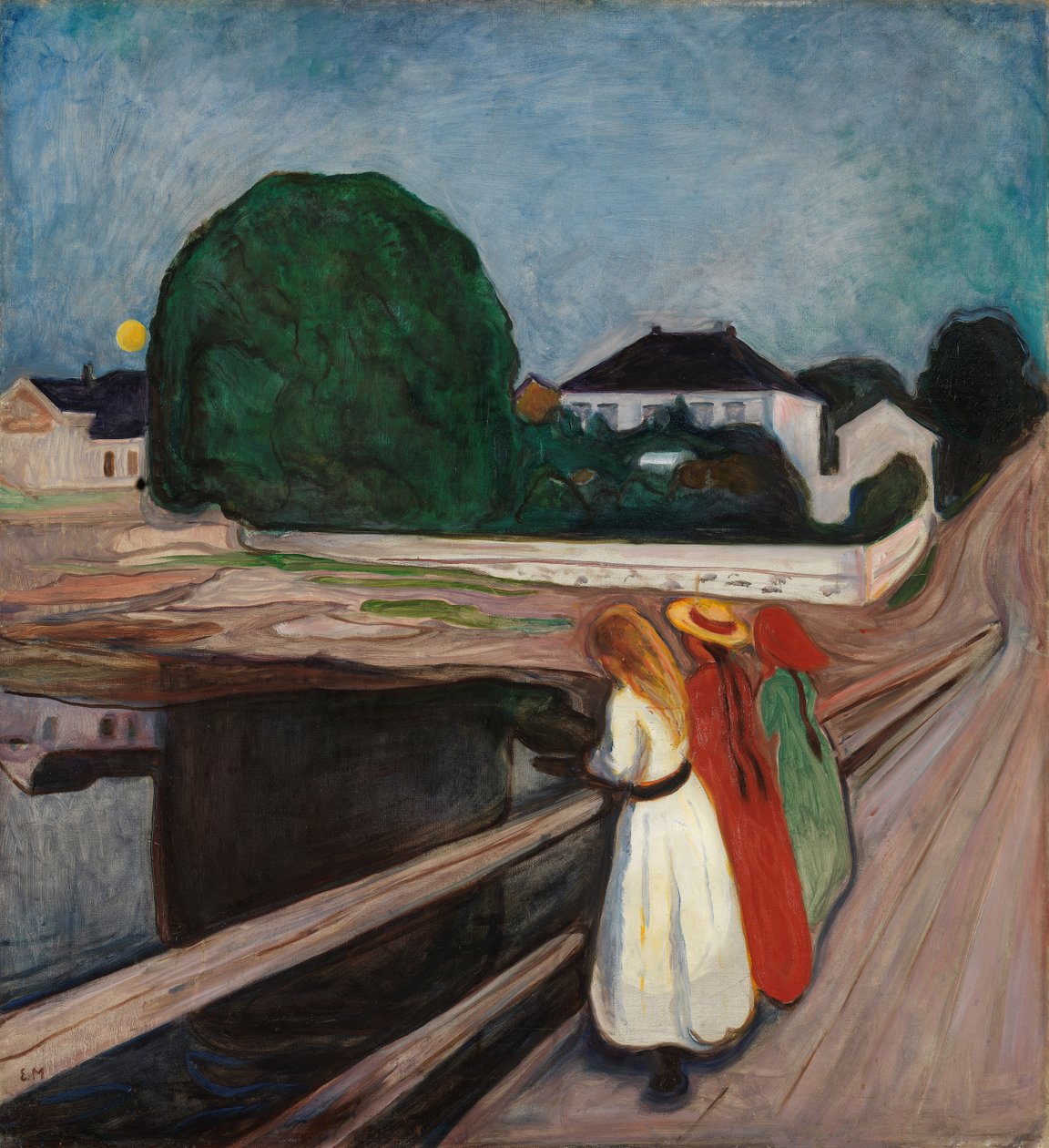 Chicas en el muelle, c.1901 de Edvard Munch