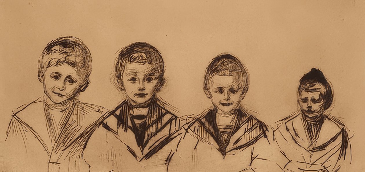 Retrato de los cuatro niños Linde de Edvard Munch