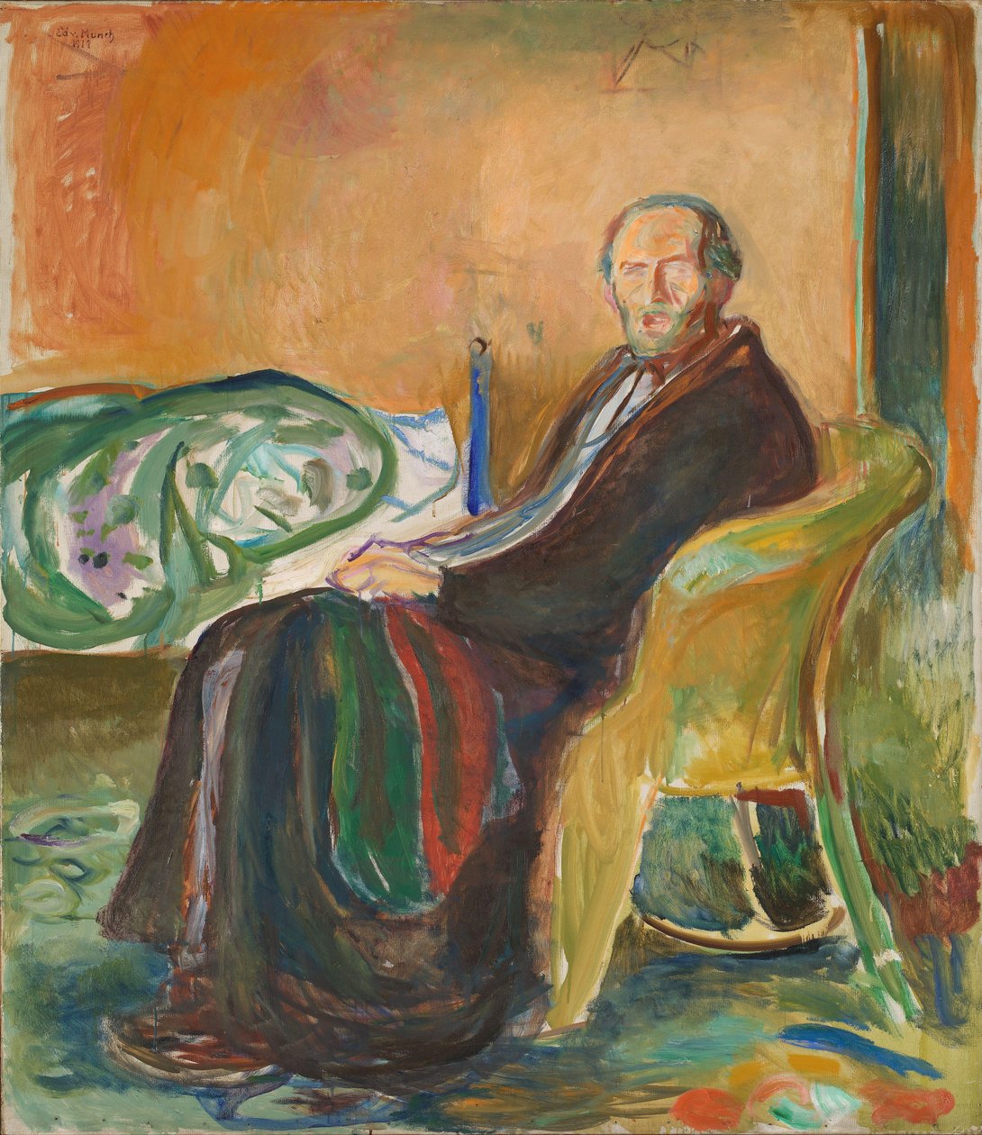 Autorretrato con la Gripe Española de Edvard Munch