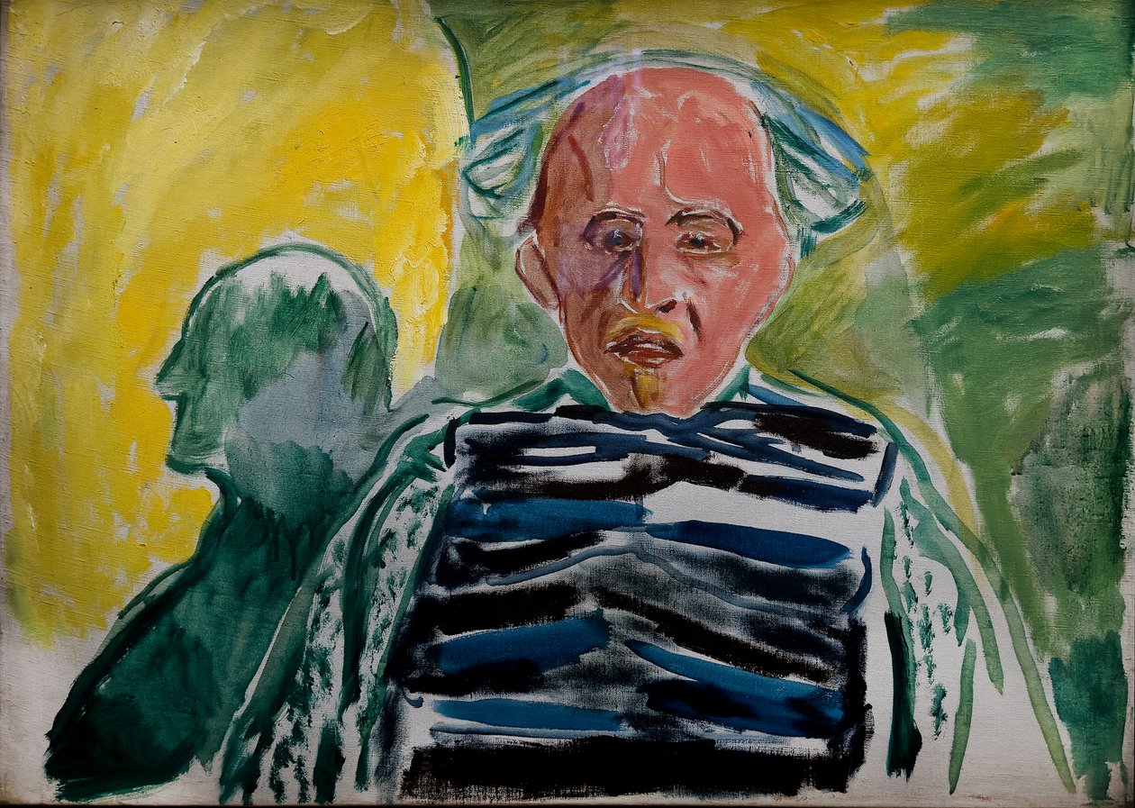 Self-portrait con jersey de rayas de Edvard Munch