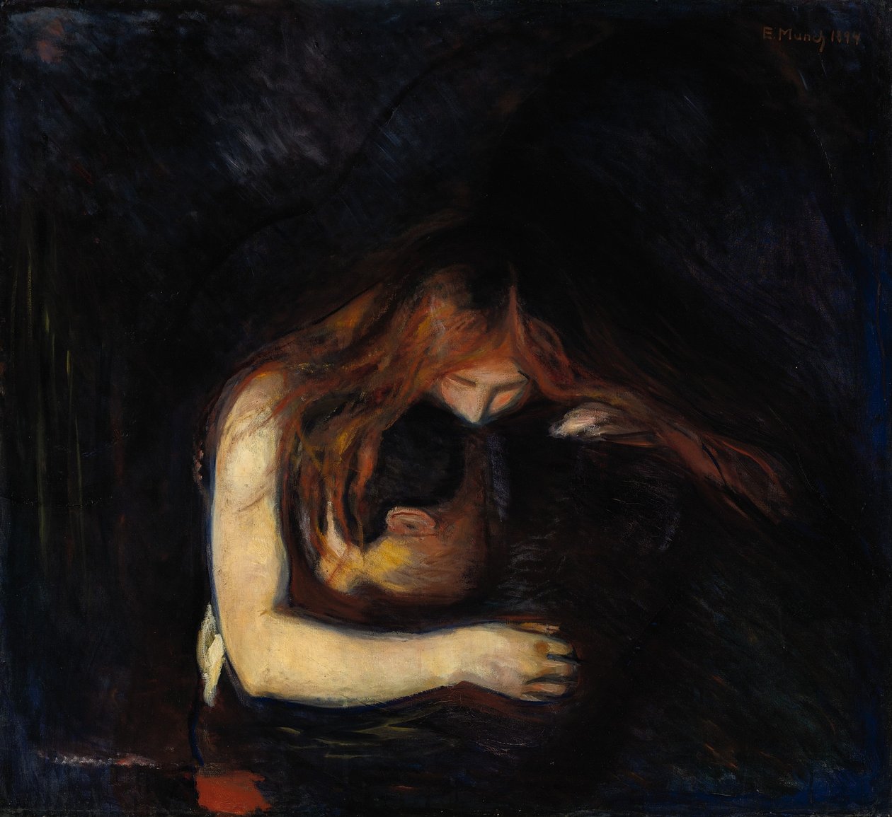 El vampiro Amor y Dolor, 1894 de Edvard Munch