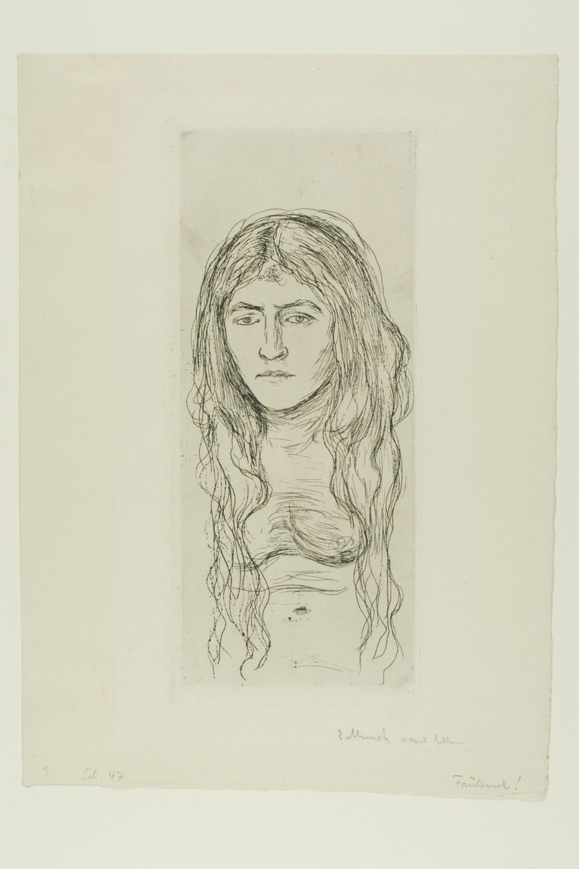 Mujer con Cabello Largo de Edvard Munch